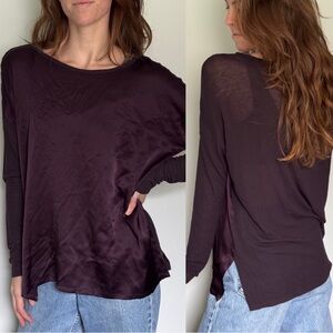 Vince Purple Long Sleeve Blouse